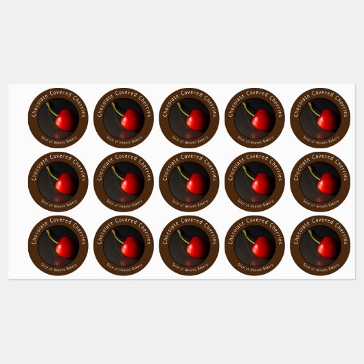 Gourmet chocolade bedekte kersen labels (Vel)