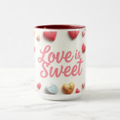 Gourmet Chocolate Valentine "Love Is Sweet" Mok (Midden)