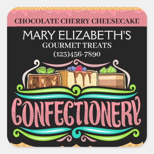 Gourmet Confectionery Keuken Sticker (Voorkant)