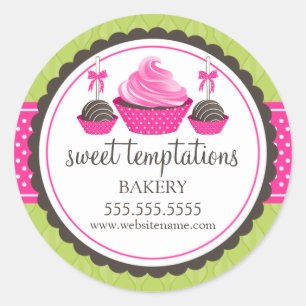 Gourmet Cupcake en Cake Poppen Bakkerij Seals Ronde Sticker