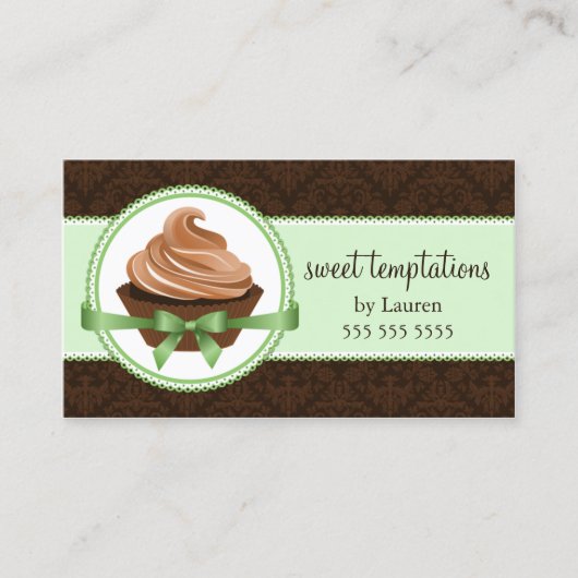 Gourmet Cupcake in Mint Bakery Visitekaartje (Voorkant)