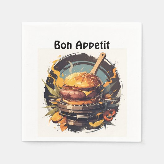 🍔 "Gourmet Delight" - Bon Appetit Servetten 🍴 (Voorkant)