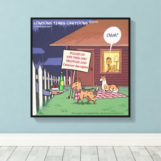 Gourmet Dogs Funny Wrapped Canvas Print (Insitu (Houten vloer))