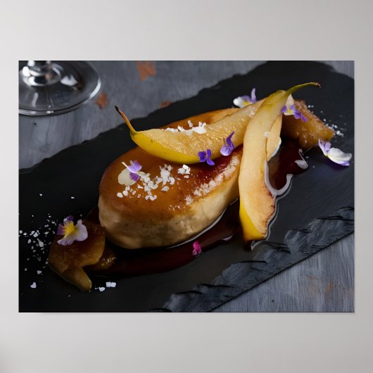 Gourmet Foie Gras met Rode Wijn Reductie Poster (Voorkant)