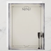 Gourmet food and wine diner party menu letterhead (Voorkant / Achterkant)