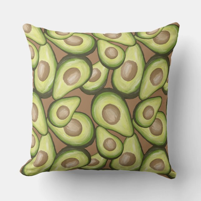 Gourmet Fresh Cut Vegan Avacados Kussen (Voorkant)