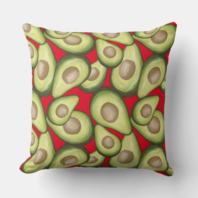 Gourmet Fresh Cut Vegan Avacados Kussen (Voorkant)