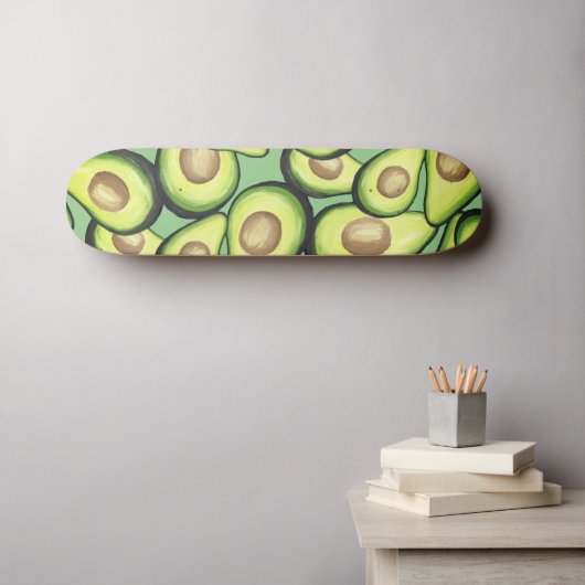 Gourmet Fresh Cut Vegan Avacados Persoonlijk Skateboard (Muurkunst (Horizontaal))