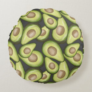 Gourmet Fresh Cut Vegan Avacados Rond Kussen