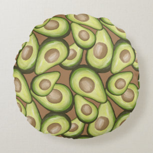 Gourmet Fresh Cut Vegan Avacados Rond Kussen
