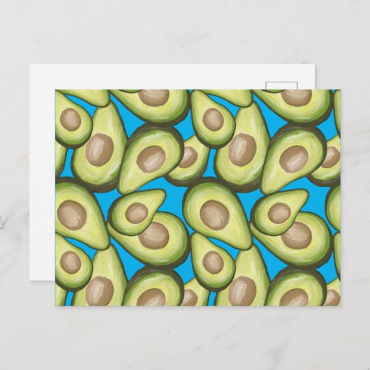 Gourmet Fresh Cut Vegan Avocado Pattern Briefkaart (Voorkant / Achterkant)