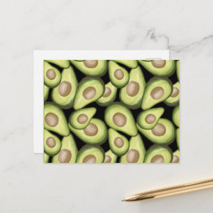Gourmet Fresh Cut Vegan Avocado Pattern Briefkaart