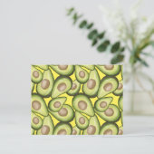Gourmet Fresh Cut Vegan Avocado Pattern Briefkaart (Staand voorkant)