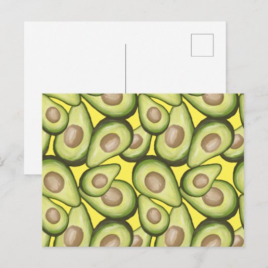 Gourmet Fresh Cut Vegan Avocado Pattern Briefkaart (Voorkant / Achterkant)