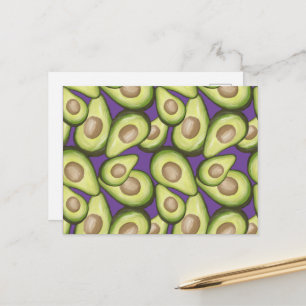 Gourmet Fresh Cut Vegan Avocado Pattern Briefkaart