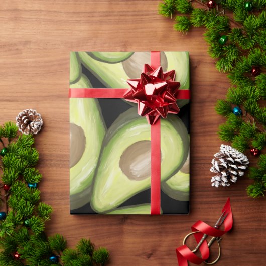 Gourmet Fresh Cut Vegan Avocado Pattern Cadeaupapier (Feestdagen Geschenken)