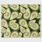Gourmet Fresh Cut Vegan Avocado Pattern Cadeaupapier (Vlak)