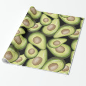 Gourmet Fresh Cut Vegan Avocado Pattern Cadeaupapier (Uitgerold)