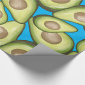 Gourmet Fresh Cut Vegan Avocado Pattern Cadeaupapier (Hoek)