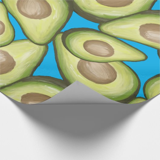 Gourmet Fresh Cut Vegan Avocado Pattern Cadeaupapier (Hoek)