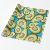 Gourmet Fresh Cut Vegan Avocado Pattern Cadeaupapier (Uitgerold)