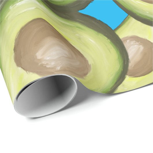 Gourmet Fresh Cut Vegan Avocado Pattern Cadeaupapier (Rol Hoek)