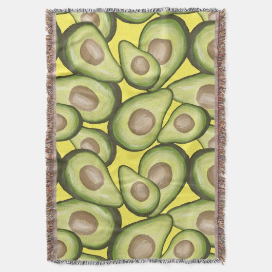 Gourmet Fresh Cut Vegan Avocado Pattern Deken (Voorkant Verticaal)