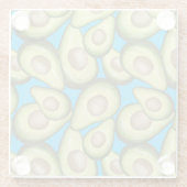 Gourmet Fresh Cut Vegan Avocado Pattern Glass Glazen Onderzetter (Achterkant)