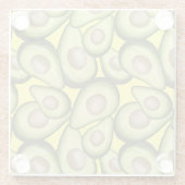 Gourmet Fresh Cut Vegan Avocado Pattern Glass Glazen Onderzetter (Achterkant)