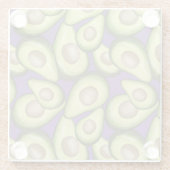Gourmet Fresh Cut Vegan Avocado Pattern Glazen Onderzetter (Achterkant)