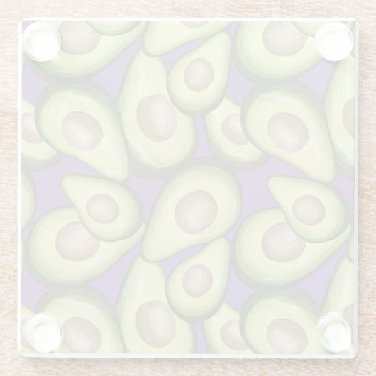 Gourmet Fresh Cut Vegan Avocado Pattern Glazen Onderzetter (Achterkant)