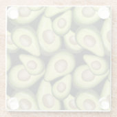 Gourmet Fresh Cut Vegan Avocado Pattern Glazen Onderzetter (Achterkant)
