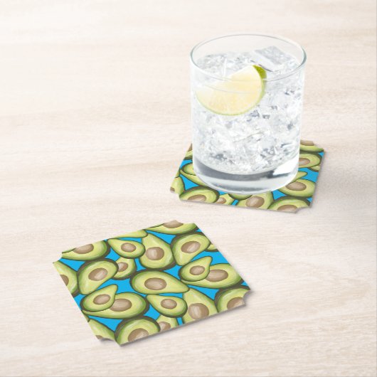 Gourmet Fresh Cut Vegan Avocado Pattern Kartonnen Onderzetters (Insitu)