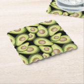 Gourmet Fresh Cut Vegan Avocado Pattern Kartonnen Onderzetters (Gebogen)