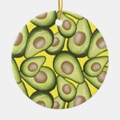 Gourmet Fresh Cut Vegan Avocado Pattern Keramisch Ornament (Voorkant)