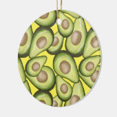Gourmet Fresh Cut Vegan Avocado Pattern Keramisch Ornament (Links)