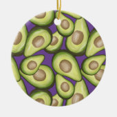 Gourmet Fresh Cut Vegan Avocado Pattern Keramisch Ornament (Voorkant)