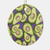 Gourmet Fresh Cut Vegan Avocado Pattern Keramisch Ornament (Links)