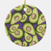 Gourmet Fresh Cut Vegan Avocado Pattern Keramisch Ornament (Achterkant)