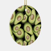 Gourmet Fresh Cut Vegan Avocado Pattern Keramisch Ornament (Rechts)