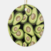Gourmet Fresh Cut Vegan Avocado Pattern Keramisch Ornament (Links)