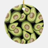 Gourmet Fresh Cut Vegan Avocado Pattern Keramisch Ornament (Achterkant)