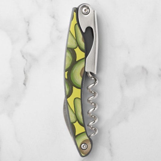 Gourmet Fresh Cut Vegan Avocado Pattern Kurkentrekker (Achterkant)