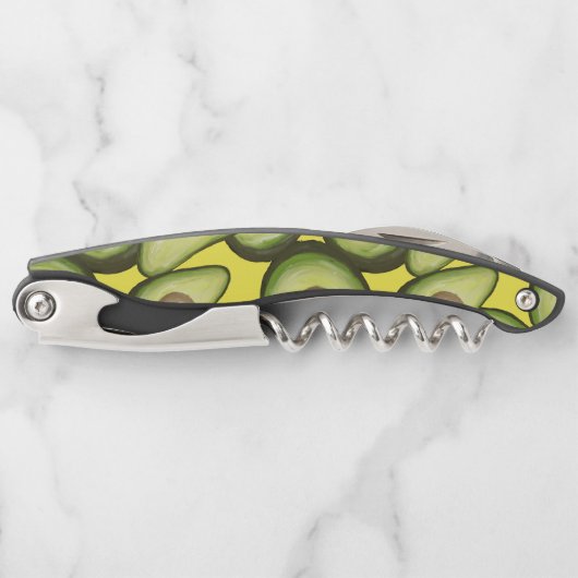 Gourmet Fresh Cut Vegan Avocado Pattern Kurkentrekker (Voorkant)