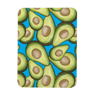 Gourmet Fresh Cut Vegan Avocado Pattern Magneet