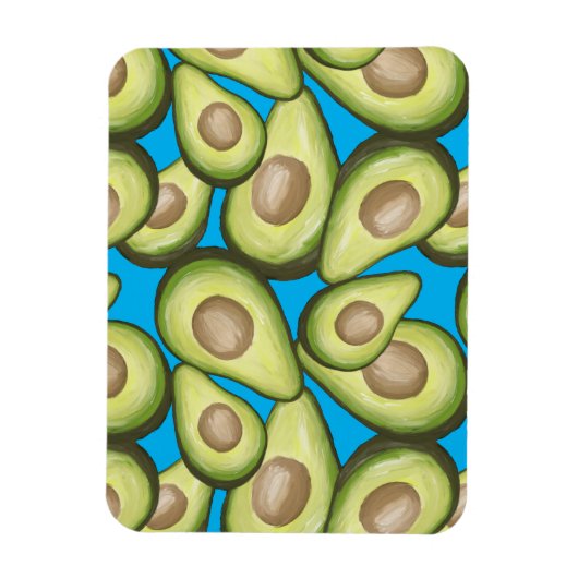 Gourmet Fresh Cut Vegan Avocado Pattern Magneet (Verticaal)
