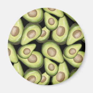 Gourmet Fresh Cut Vegan Avocado Pattern Magneet