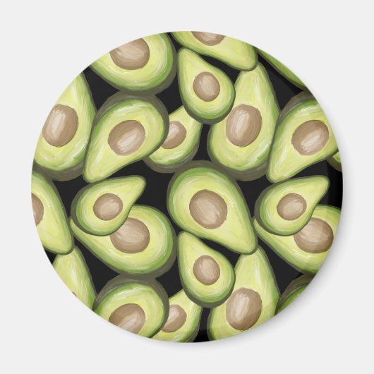 Gourmet Fresh Cut Vegan Avocado Pattern Magneet (Voorkant)