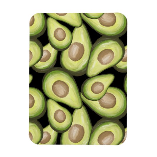 Gourmet Fresh Cut Vegan Avocado Pattern Magneet (Verticaal)