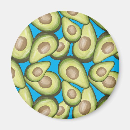 Gourmet Fresh Cut Vegan Avocado Pattern Magneet (Voorkant)